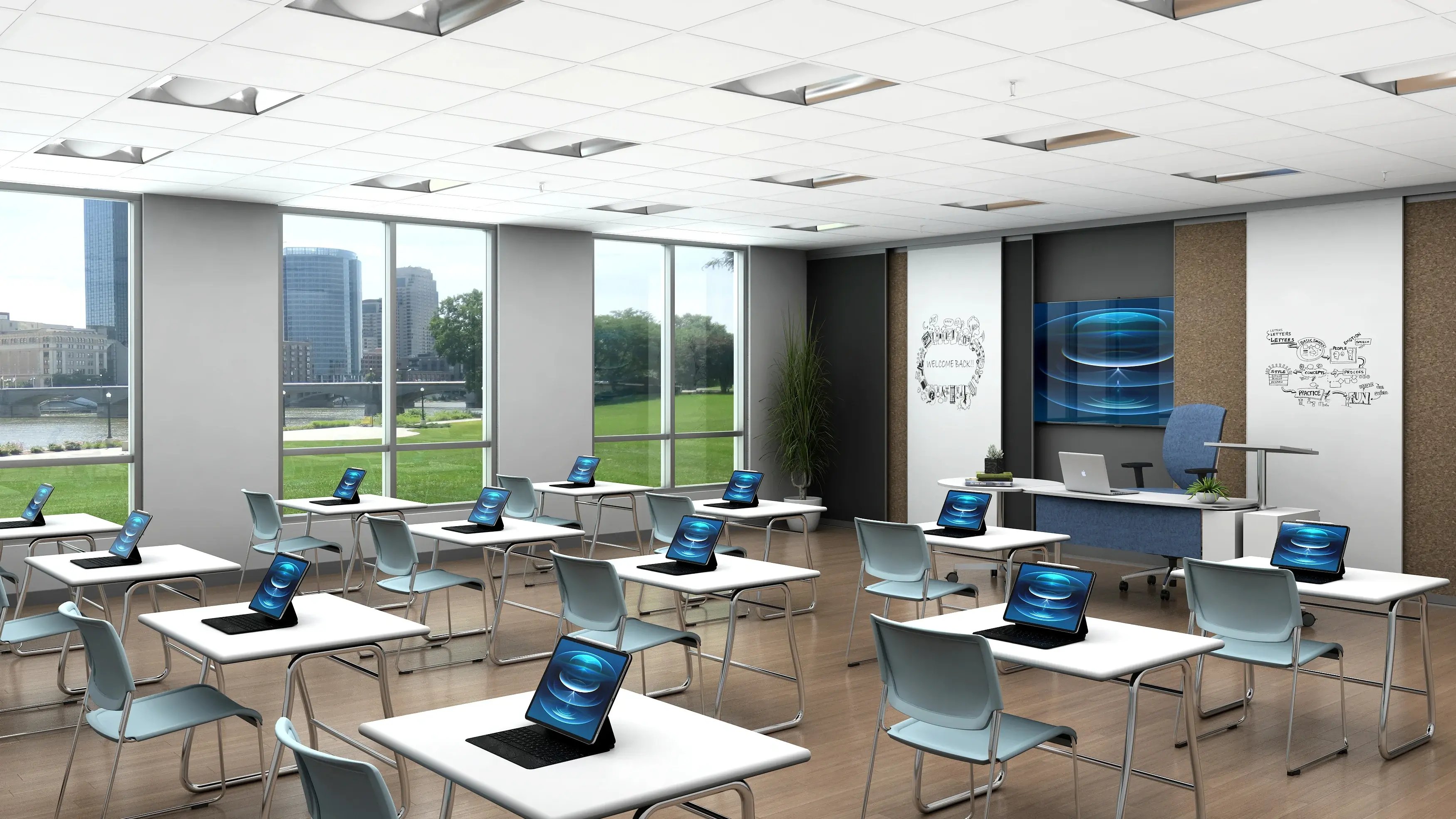 CoronaGroup-VIP+SlidingWallPanels_Classroom_Porcelain-Cork-Chalkboards-112021