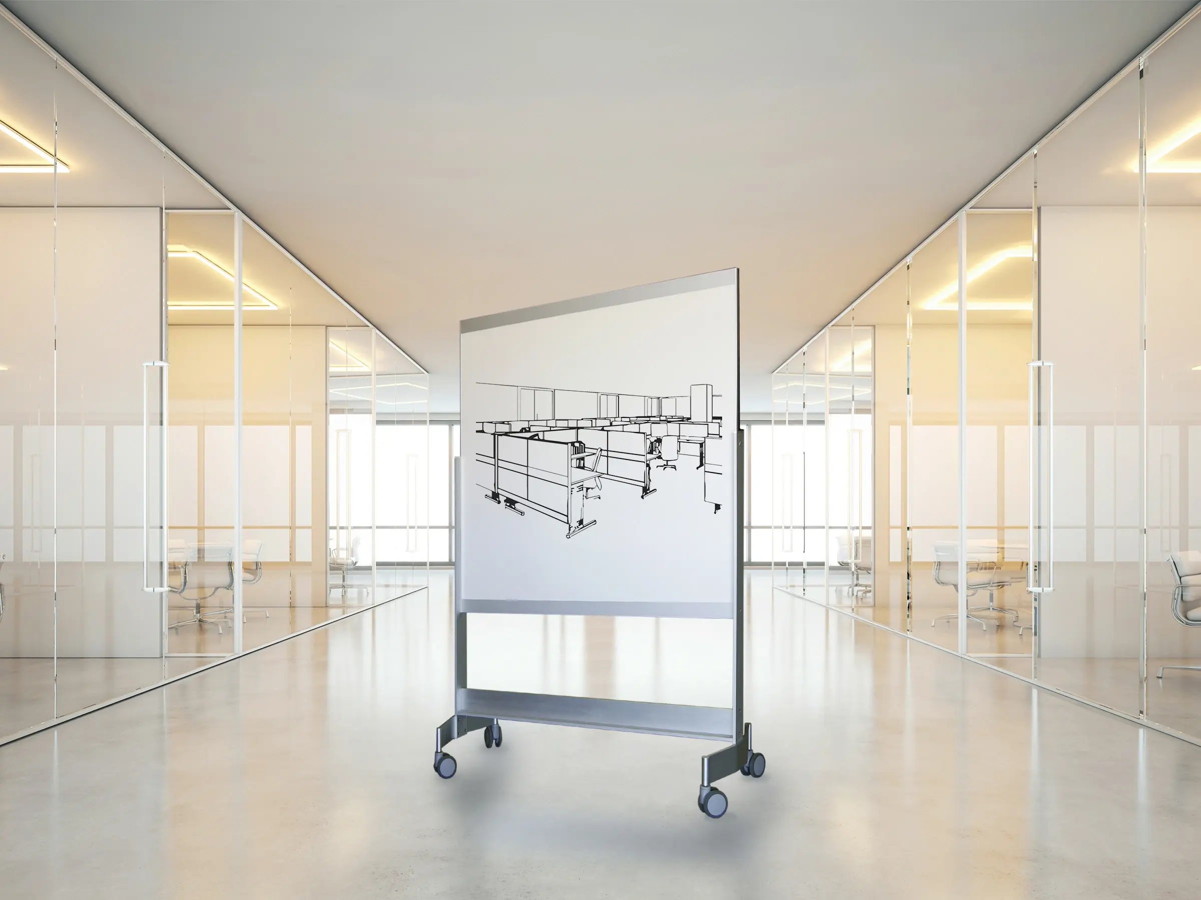 CoronaGroup-VIP_Mobile_Markerboard-Office_Hallway