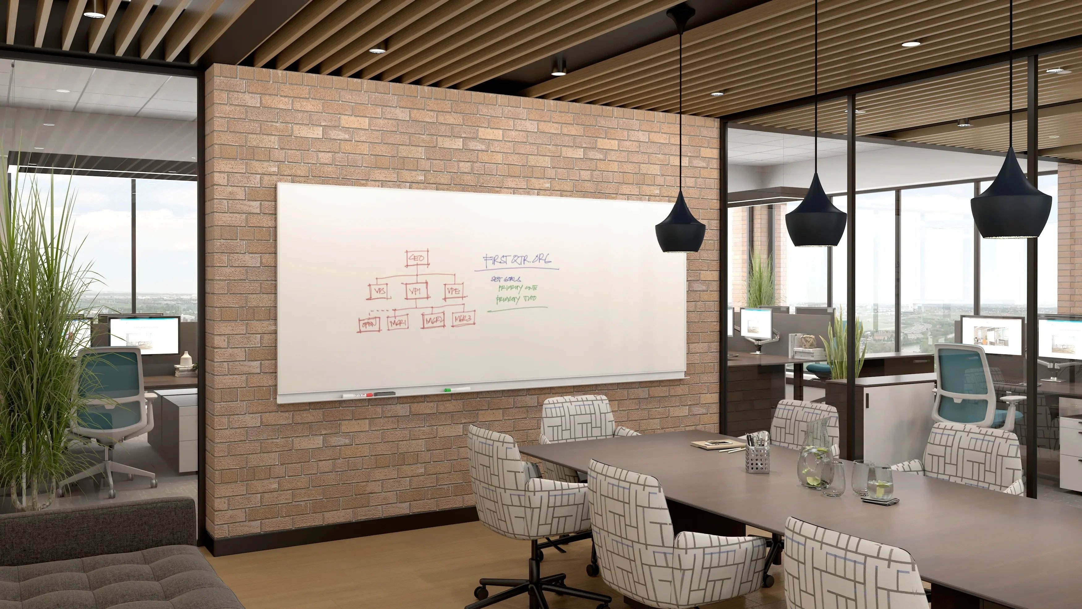 CoronaGroup-elementsSeries-SatinGlass-Markerboard-AluminumFrames