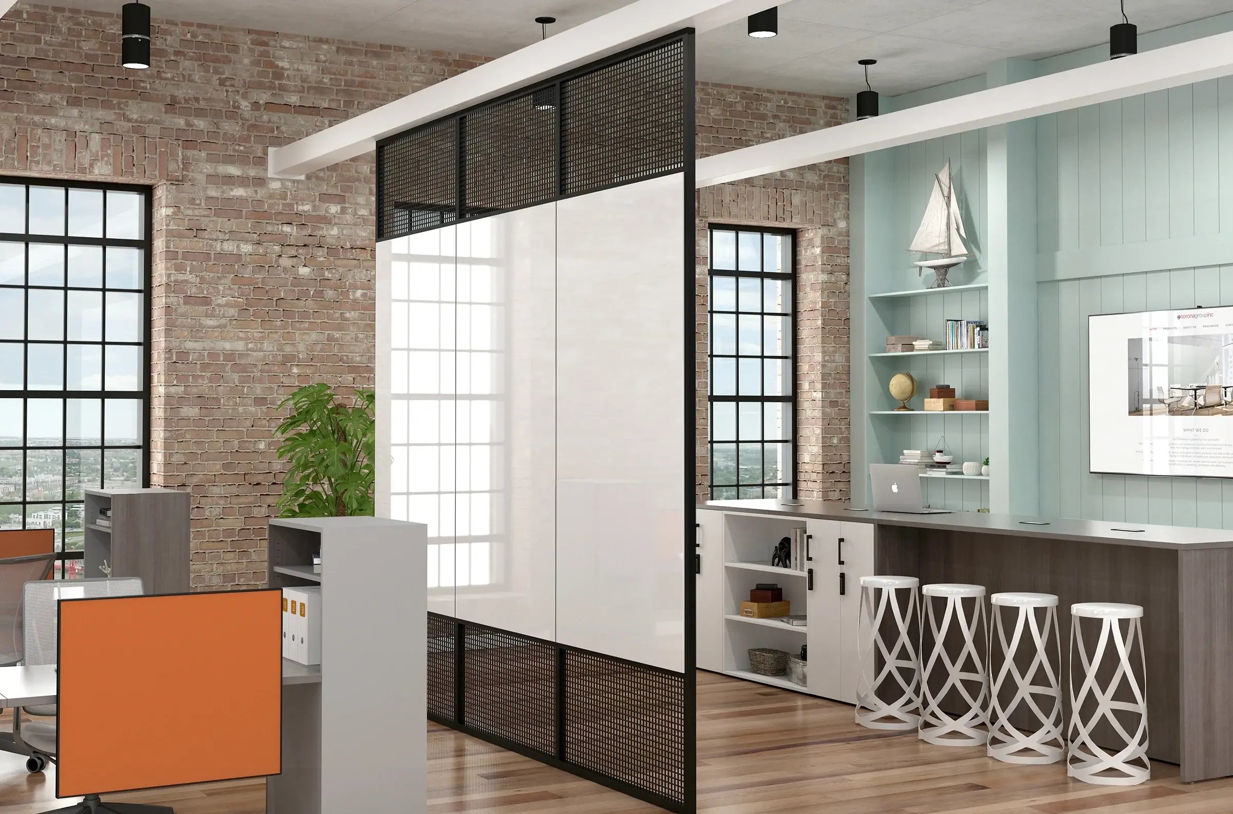coronaVISUAL_Intersection_Divider-Glassboards_BlackFrame