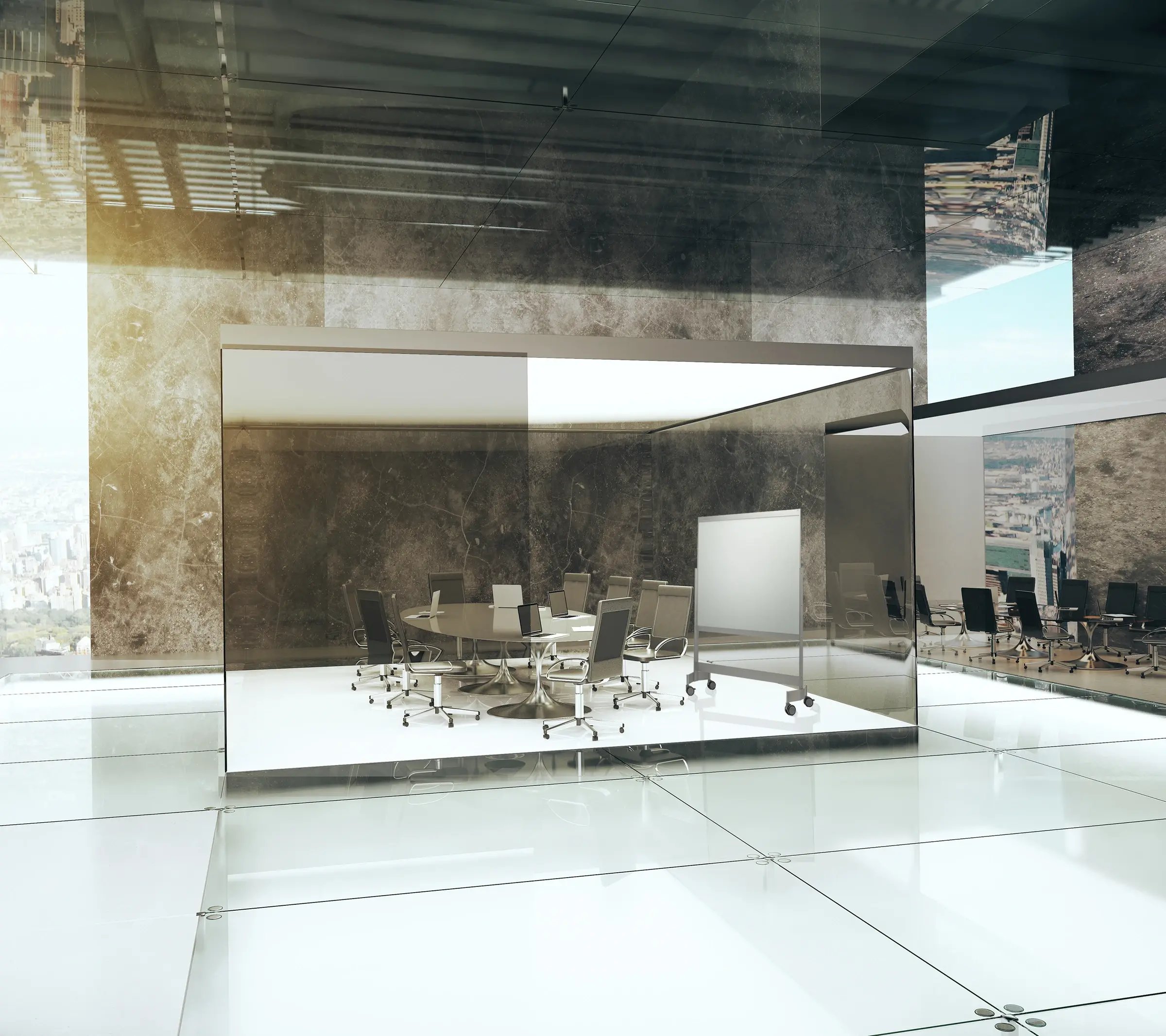coronaVISUAL_VIP_Mobile_Magnetic_Glass_ConferenceCube