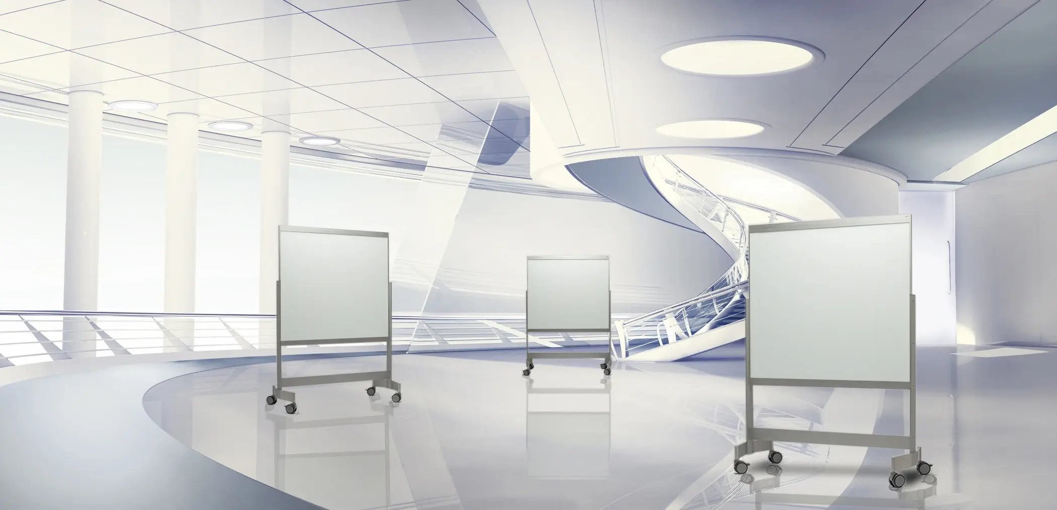 coronaVISUAL_VIP_Mobile_Magnetic_Glassboards-modern-staircase